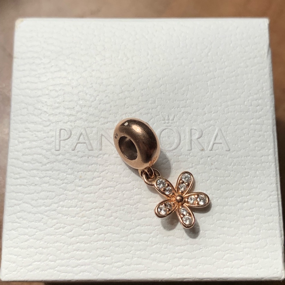 Dazzling Daisy Dangle Charm, Pandora Rose ™ & CZ - Picture 3 of 3